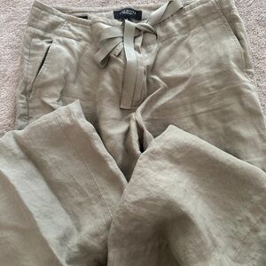 Talbots Drawstring Linen-Blend Pants in Olive